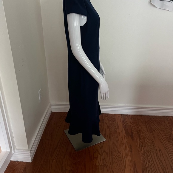 Betsey Johnson Navy Short-Sleeve Midi Dress with Ruffle Hem - Picture 2 of 6